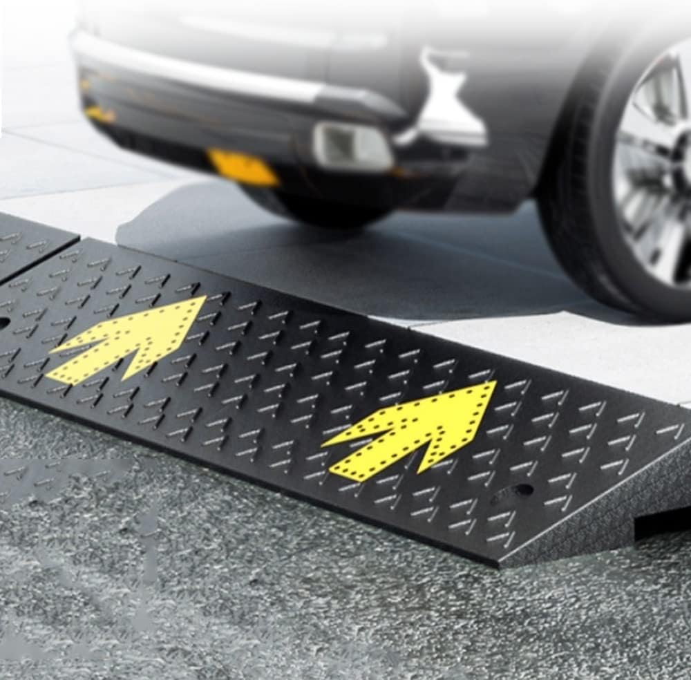ZJIEX Wheelchair Ramp Rubber Ramps for Driveway Entryway Doorways, 2in/ 4in/ 6in/ 7in Rise Curb Ramp, Safety Non-Slip Threshold Transition Ramp, Car Kerb Ramp (Size : 100x30x12cm(39x12x4.7inch))
