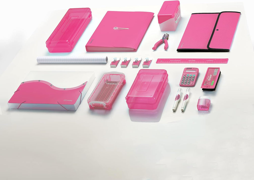 Enday 2 inch 3 Ring Binder (24 Pack - Pink) Binder 2 inch with Clear View Cover and 2 Inside Pocket - for Letter Size 8.5 x 11'' Paper, Ideal for School Supplies, Office, and Home
