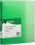 JAM PAPER Plastic 0.75 inch Binders - Green 3 Ring Binder - Bulk 36/Pack