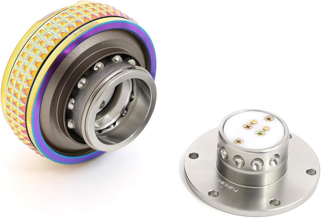 NRG Innovations SRK-210GM/MC Quick Release Kit (Gunmetal Body/Neochrome Pyramid Ring)