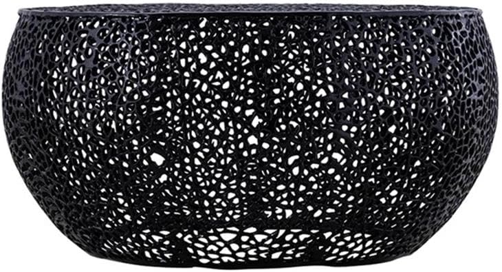 Pemberly Row Round Coffee Table, 32' W x 32' D x 16' H, Durable Aluminum Construction, Black Finish, Modern Style Living Room Table with Versatile Design and Functional Surface