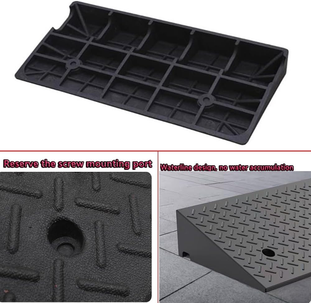 Portable Wheelchair Ramp, Rubber Driveway Curb Ramps, 2' 5' 7' Rise Doorway Threshold Ramp, Steps Transition Ramp for Warehouse Sidewalk Steps(50x50x14cm)