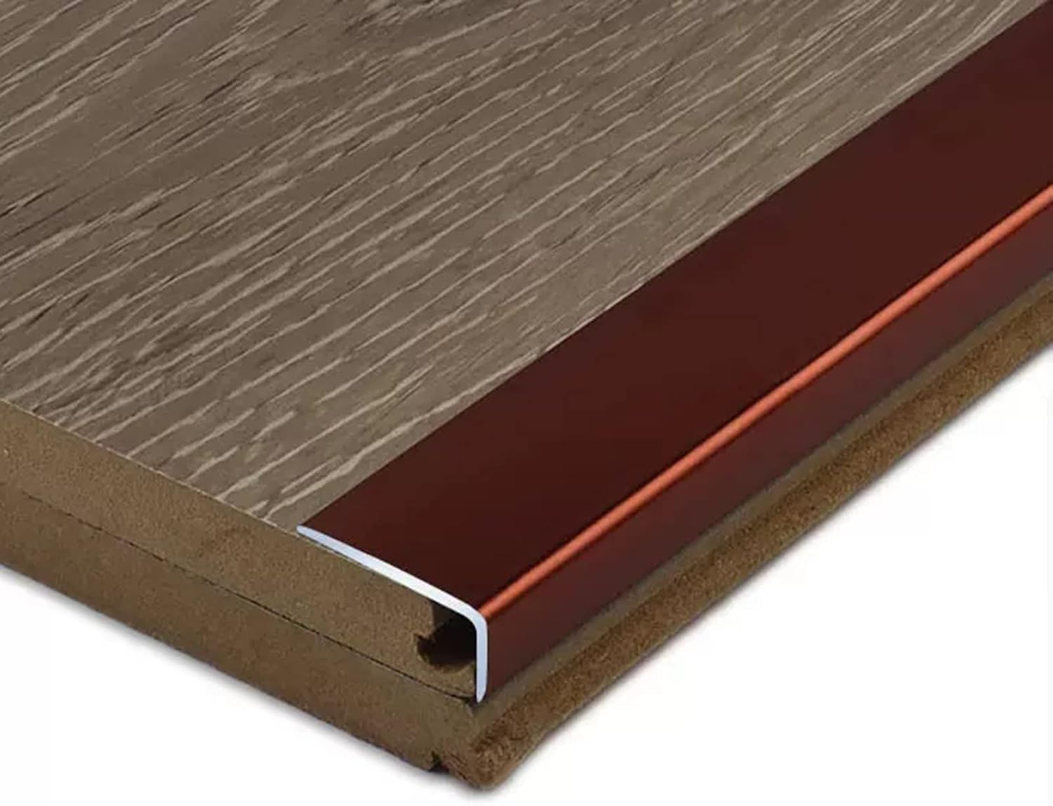 L-Shaped Corner Guard for Floor/Doorway, Aluminum Metal Waterproof Flooring Threshold Transition Strip, Stair Edging Trim Strip (Red Width 28mm(1.1'))