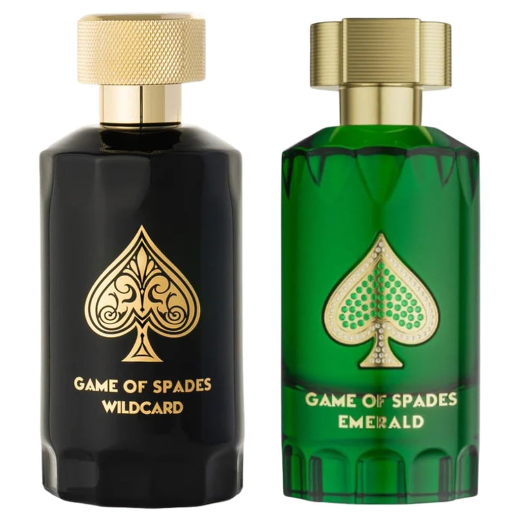 Jo Milano EXCLUSIVE 2 GIFT SET Paris Game of Spades EXCLUSIVE-2 SET Emerald and Wildcard Parfum 3.4 oz/100ml spray for Unisex ((FRAGRANCE EXPERT'S EXCLUSIVE)