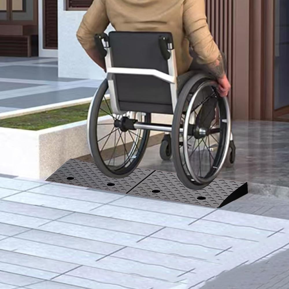 Curb ramp,Driveway ramp, 2' 5' 7' Rise Doorway Threshold Ramp, Steps Transition for Warehouse Sidewalk(50x50x10cm)