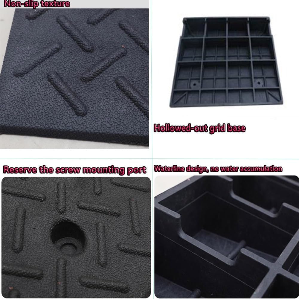 Rubber Wheelchair Ramp for Steps Sidewalk, 2' 4' 7' Rise Kerb Ramp, Portable Driveway Curb Ramps Handicap Ramps for Home Dock Garage Shed Ramps(50x80x10 cm)