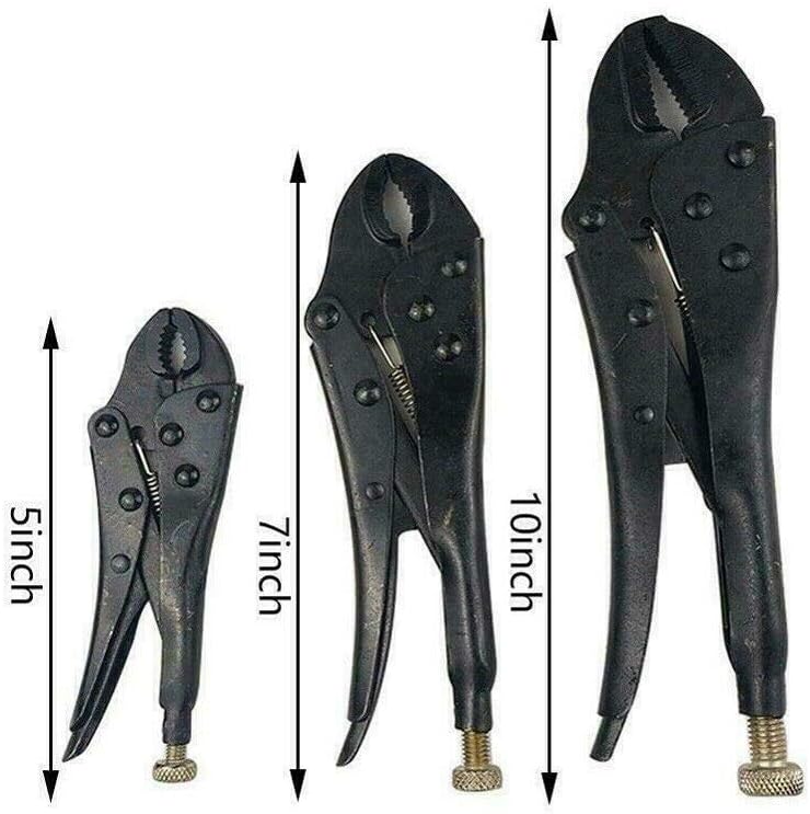 6 pc. Locking Pliers Set Black Finish Teeth That Grip Like a Vise! Adjustable NEW