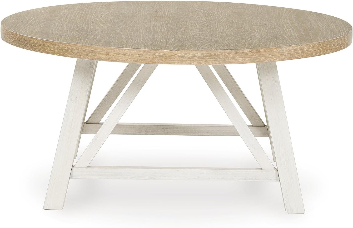 Signature Design by Ashley Fawndell Casual Table with Antiqued Finish, Set of 3, White & Light Brown