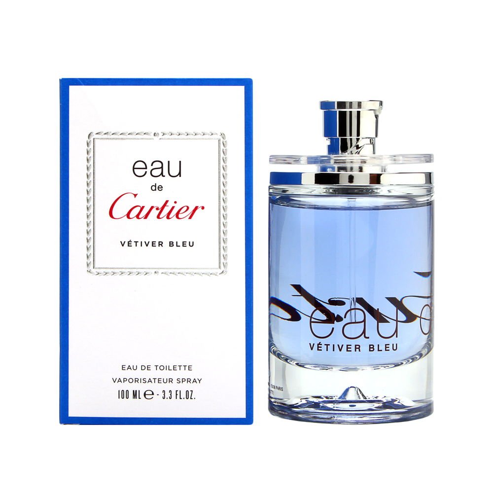Cartier Vetiver Bleu Eau de Toilette Spray for Men, 3.3 Ounce
