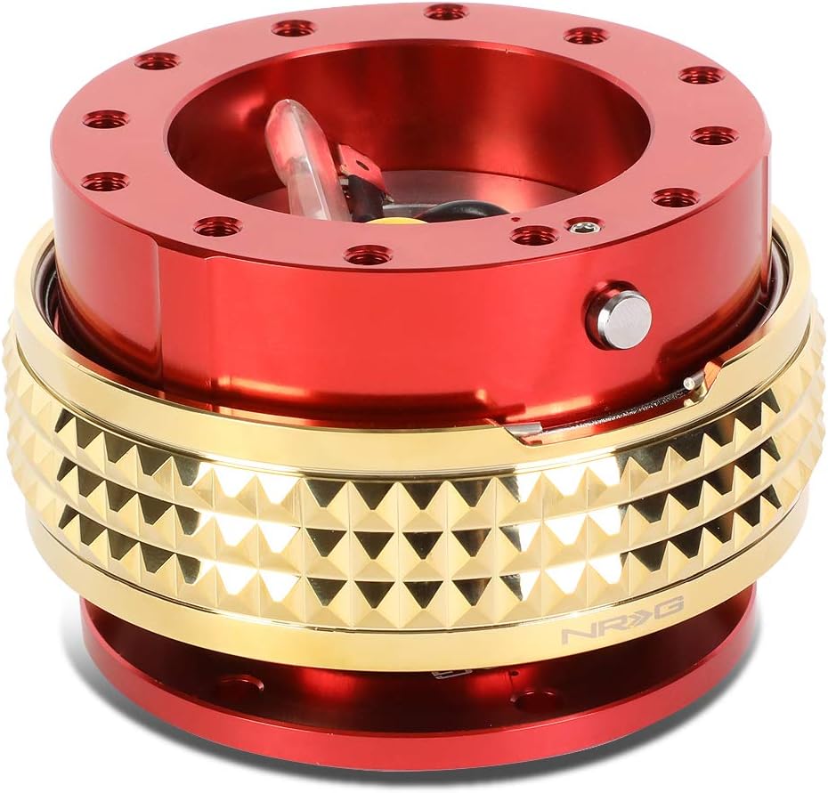 NRG Innovations SRK-210RD/CG Quick Release Kit (Red Body/Chrome Gold Pyramid Ring)