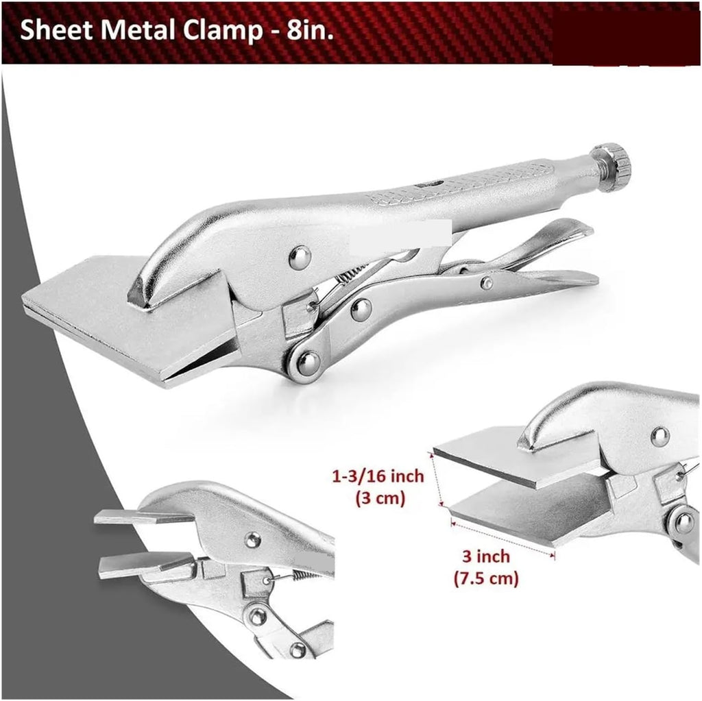 Pipe Expander, 15-Piece Clamp Pliers Set With Tool Bag Long Nose Curved J Straight J Pinch Off Sheet Metal U-Shaped Gripping Locking Clamps