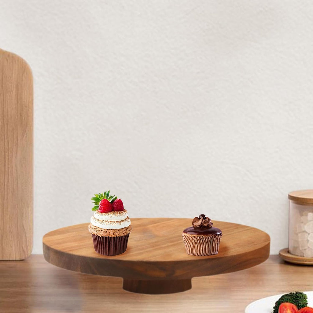 Wood Cake Stand Farmhouse Cake Pedestal Cheese Board Serving Platter for Party Crafts Festivals Home Decorations Housewarming