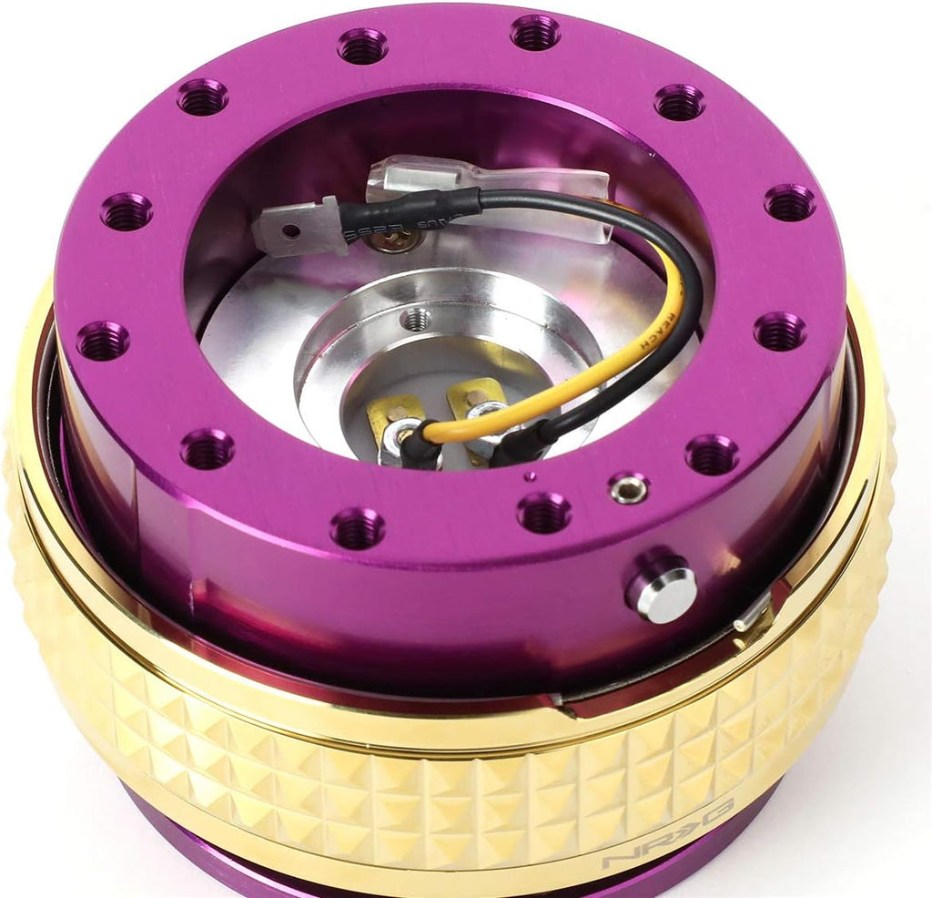 NRG Innovations SRK-210PP/CG Quick Release Kit (Purple Body / Chrome Gold Pyramid Ring)