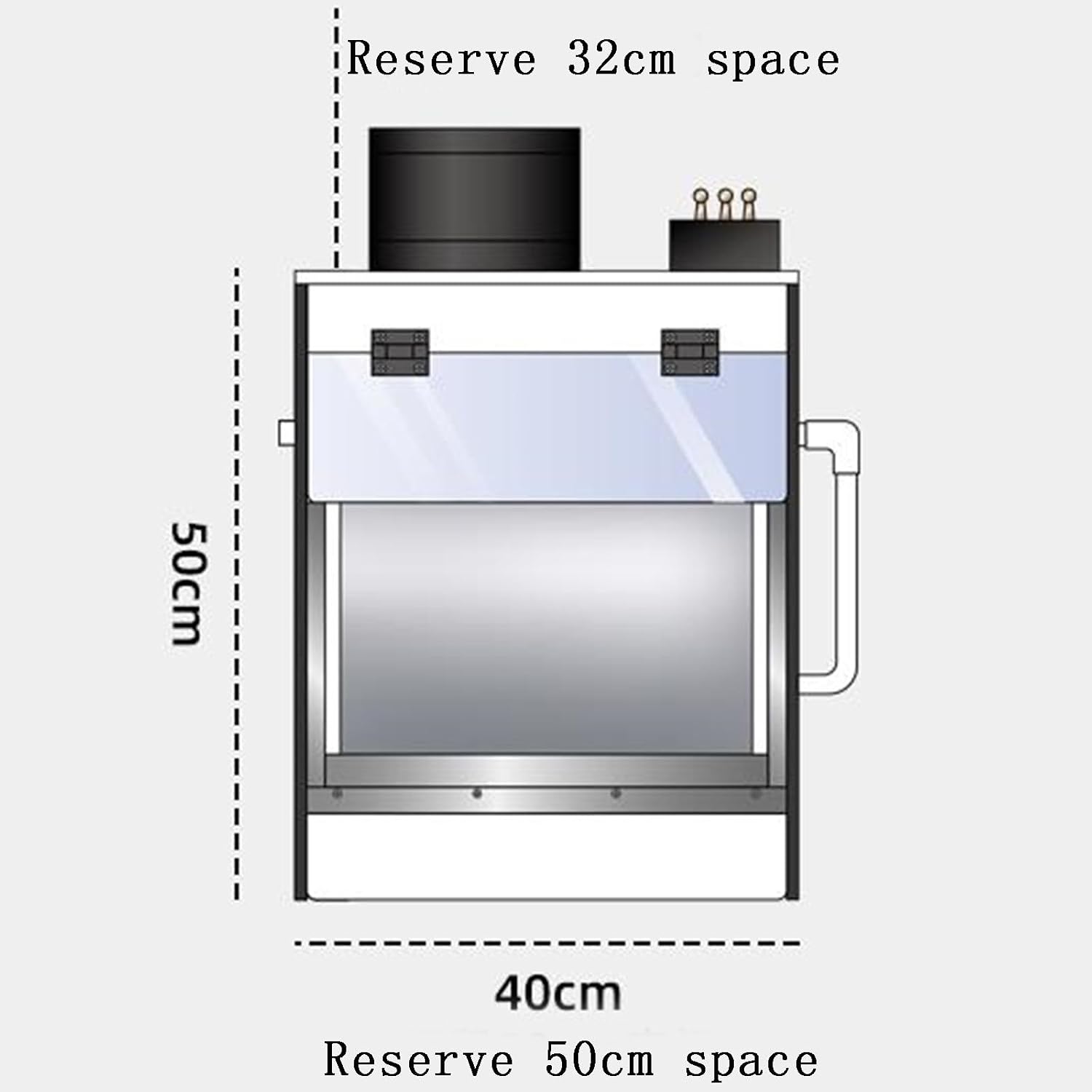 Airbrush Spray Booth with Waterfall, Craft Tabletop Airbrush Booth with Water Curtain Exhaust Air System, LED Lighting, for Cake Model,S