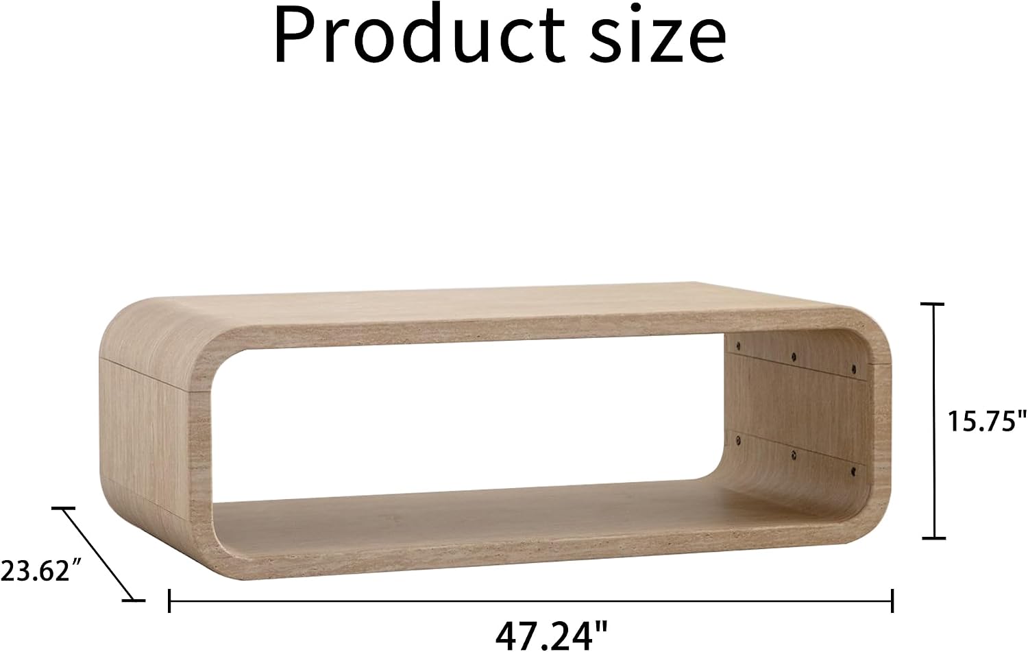 47.24' Rectangle Coffee Table for Living Room Curved Burl Wood Coffee Table Farmhouse Rustic Vintage Wooden Center Table for Apartment Natural Wood