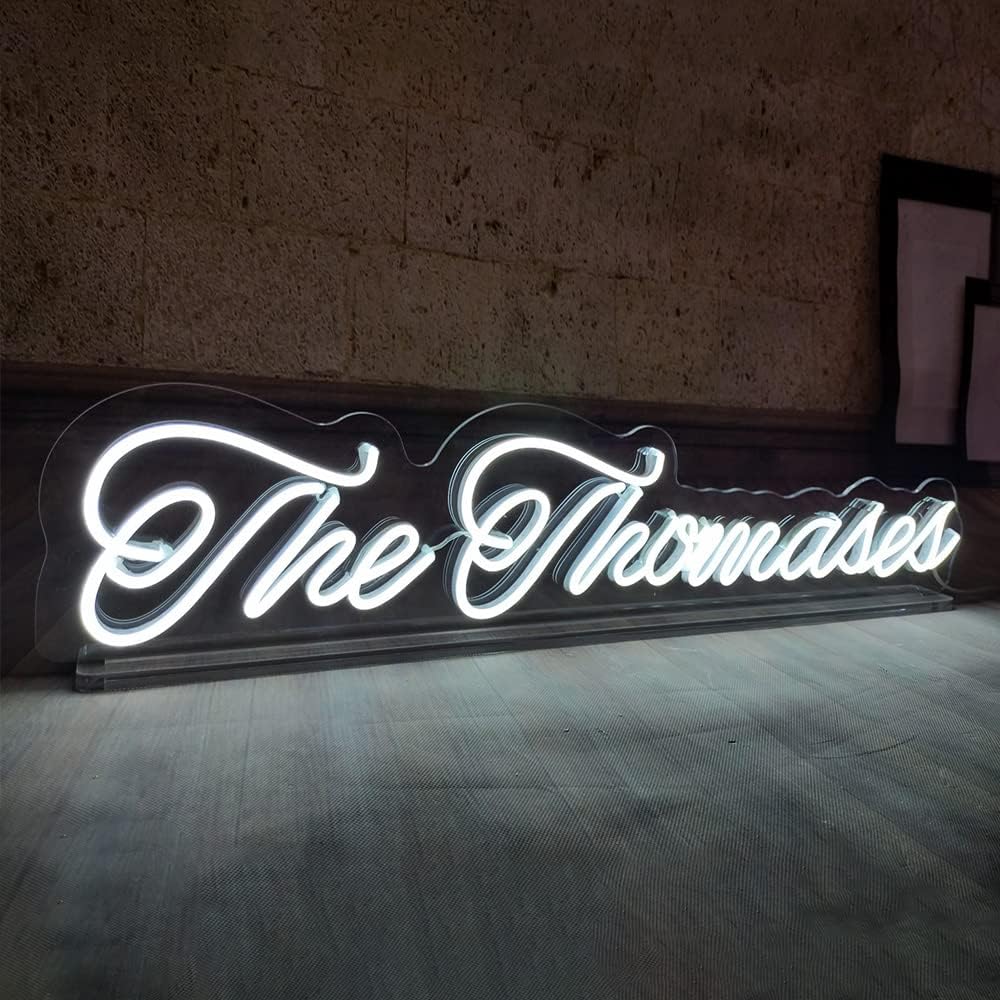 Personalized Neon Sign Tabletop, Custom Neon Sign with Stand, Custom Light Up Business Sign for Table, Wedding Bedroom Nursery Anniversary Party Home Bar Shop Salon Décor, Birthday Gift (1 Line, 20')