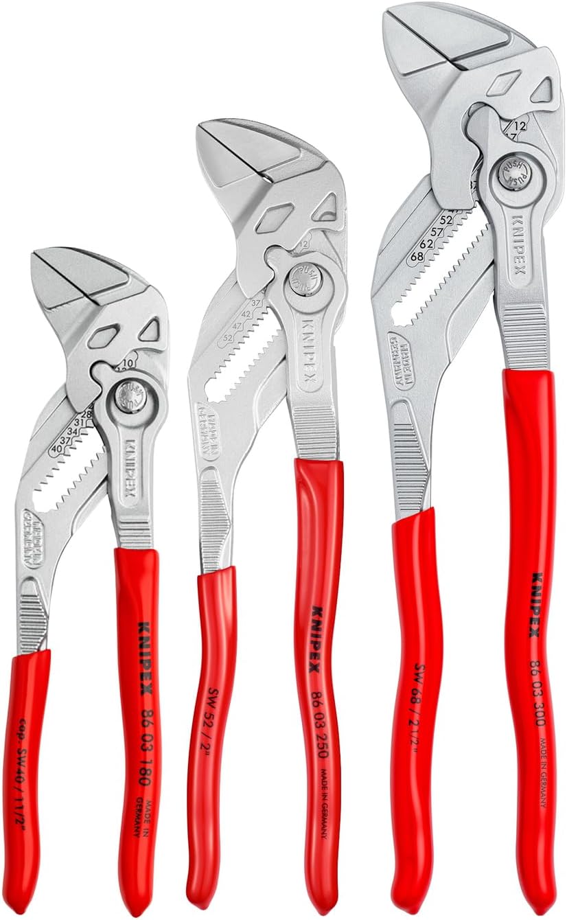 KNIPEX 00 20 06 US2 3-Piece 7, 10 and 12 Pliers Wrench Set
