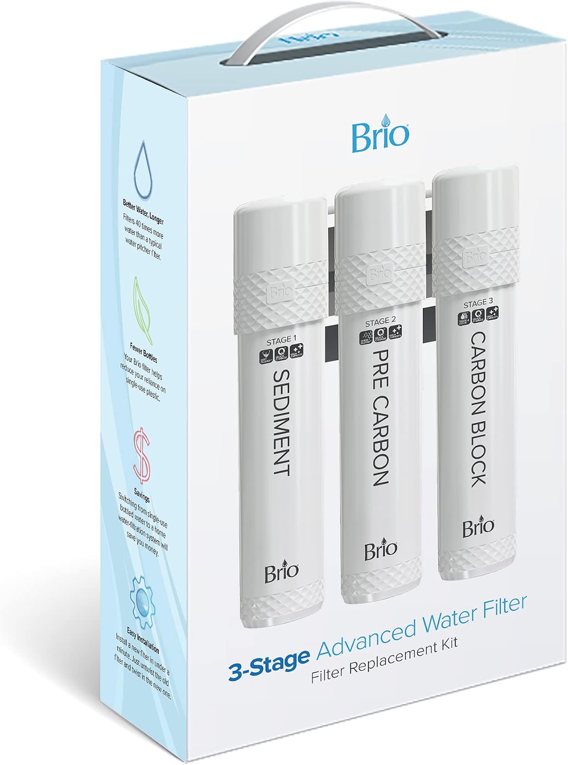 Brio 3-Stage Filter Replacement Kit for Water Cooler Dispensers