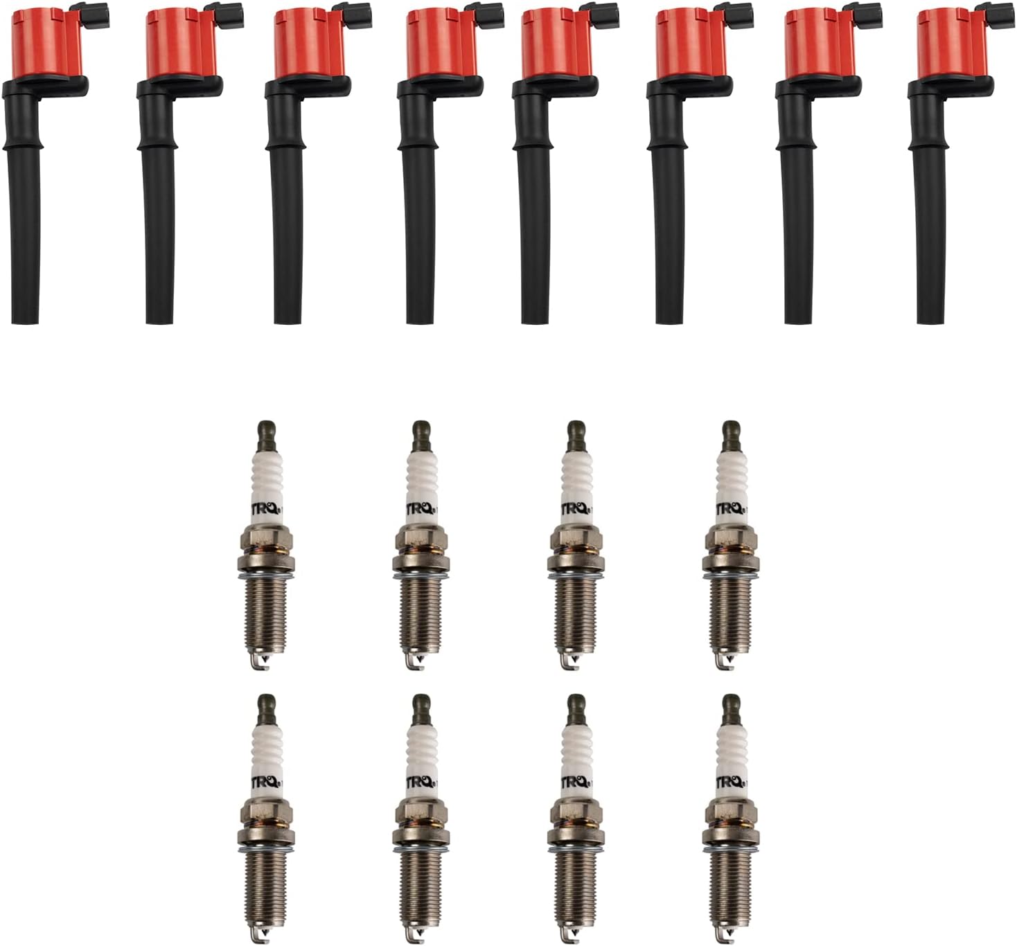TRQ Ignition Coil & Spark Plug Kit 16 Piece Iridium Spark Plugs Compatible with 1999-2014 Ford Mustang 1997-2005 Lincoln Aviator Continental Mark VIII Navigator Blackwood 2001-2007 Panoz Esperante
