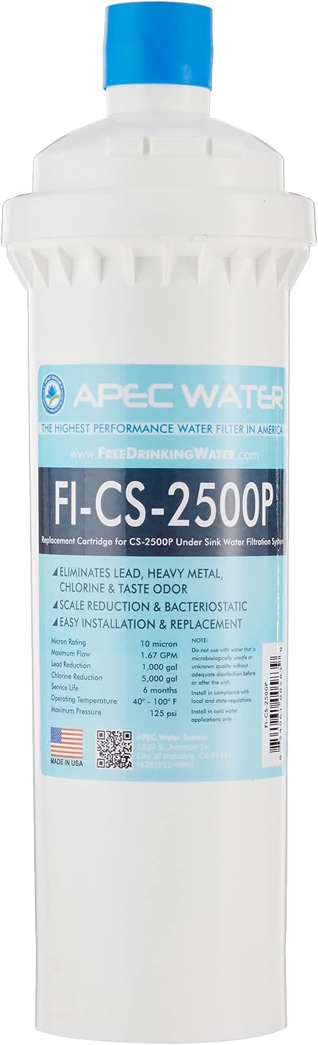 APEC Water Systems FI-CS-2500P Replacement Filter for CS-2500P Water Filtration System 15 x 3.5 inches (Pack of 12)