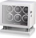 Watch Winder for 6 Watches with LED Light, LCD Display and Motor-Stop Option