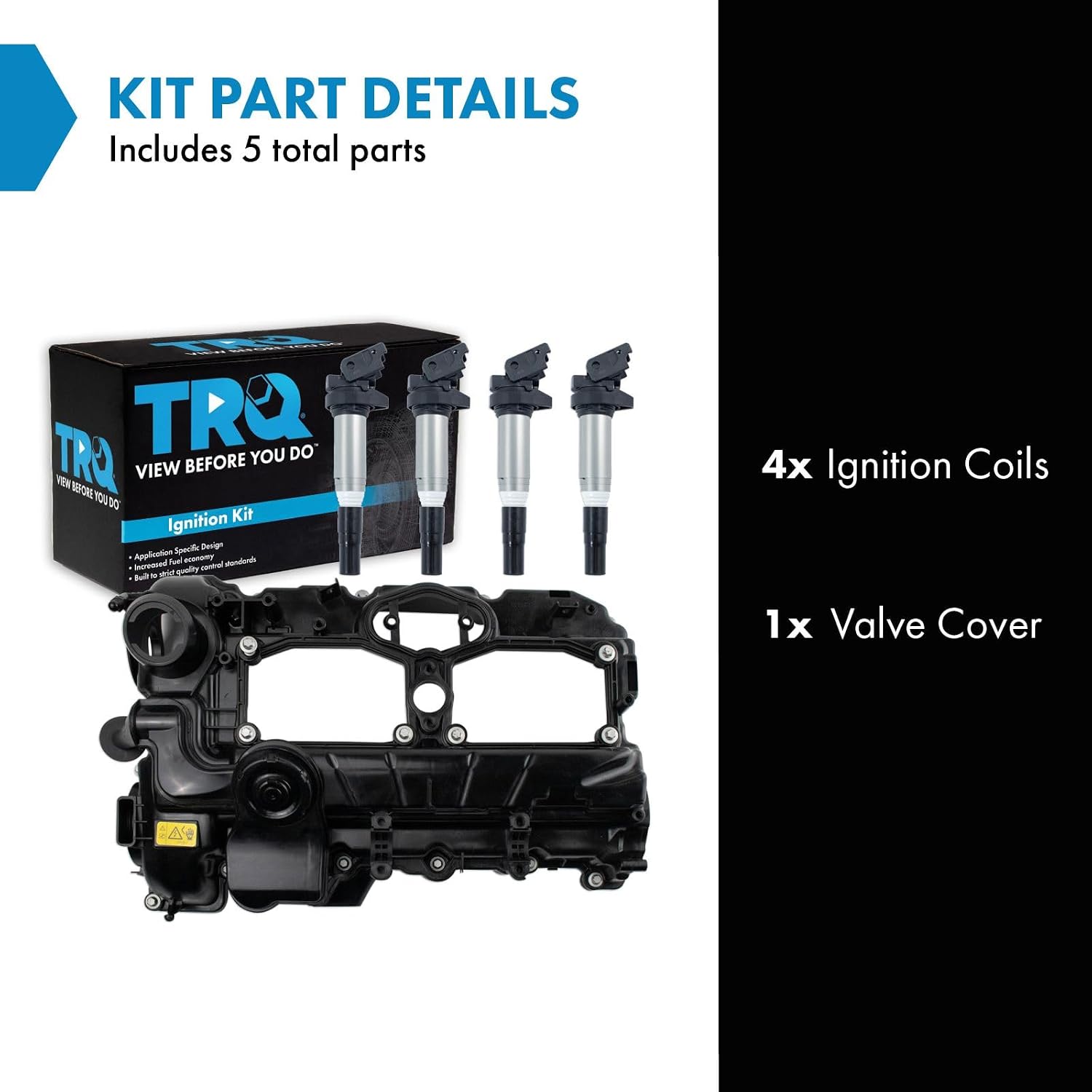 TRQ Ignition Coil Kit 4 Piece Compatible with 2012-18 BMW 320i 328i 528i X1 X3 X4 X4 Z4 228i 428i