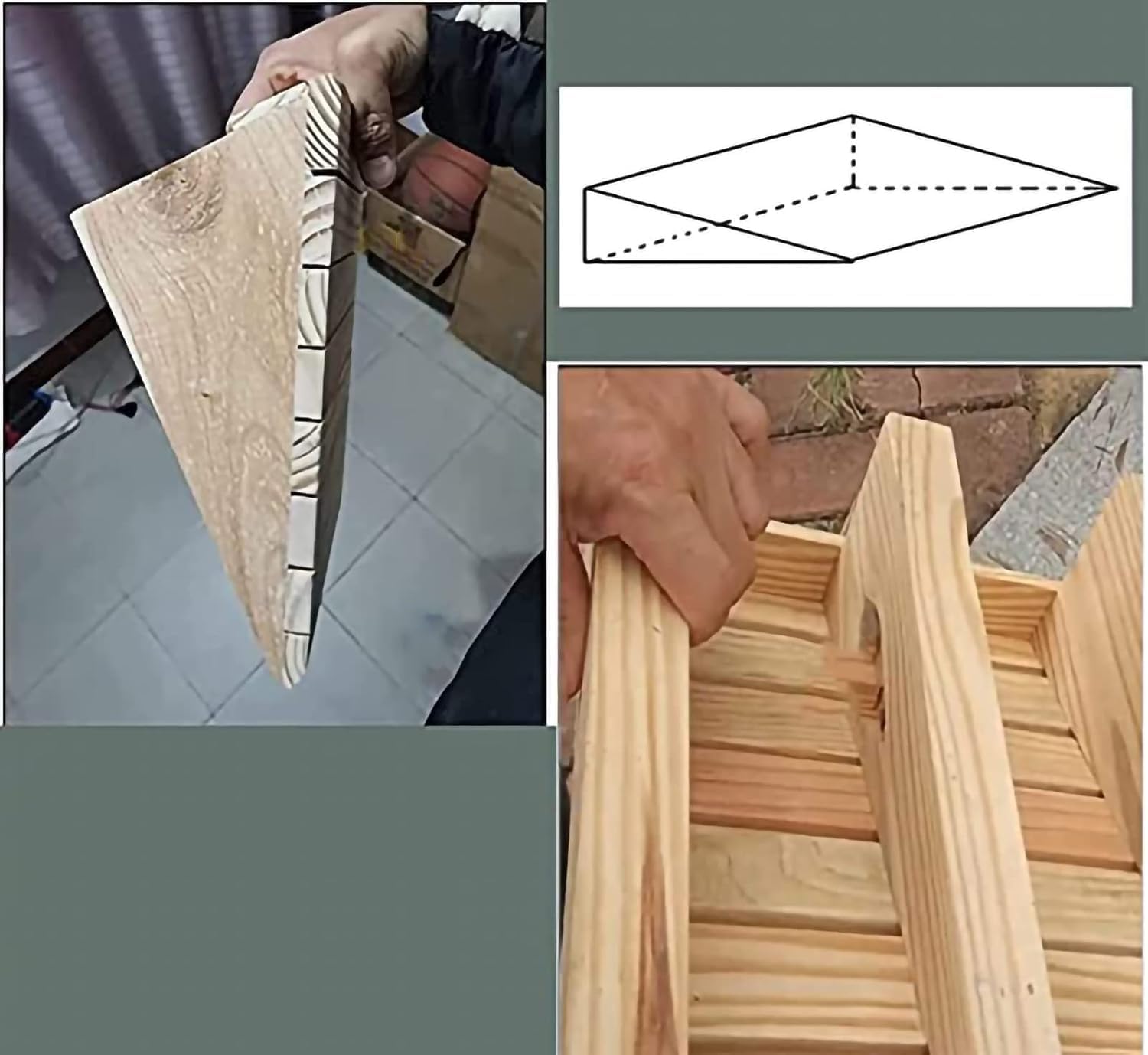 ZLFFF Threshold Ramp, Auxiliary Wood Threshold Ramps for Doorways, 2/3/ 4/5/6 Inch Rise Wheelchair Transition Ramp, Kerb/Curb Ramps for Doorway Access Entry (33.8x30x13cm)