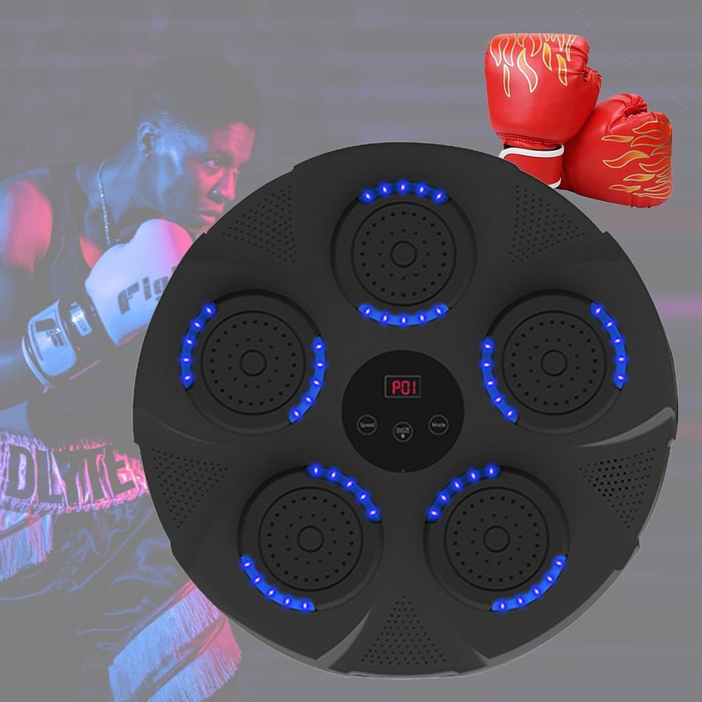 Electronic Music Boxing Machine Wall Mounted Boxing Machine with Music and Lights, Smart Boxing Training Equipment with Boxing Gloves