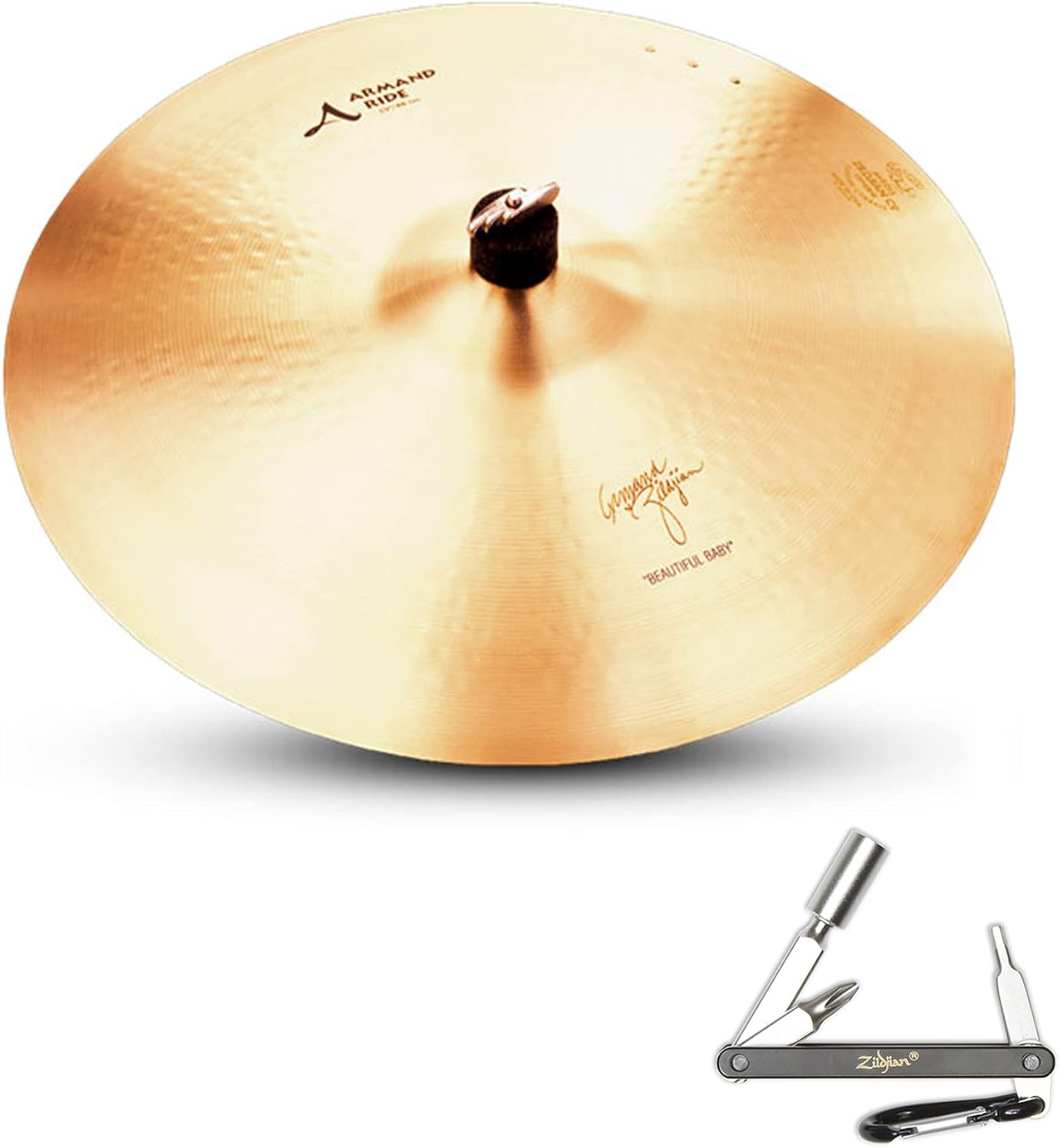 Zildjian A0044 19' Armand Beautiful Baby Ride W/ 3 Rivets & Medium Size Bell With ZKEY