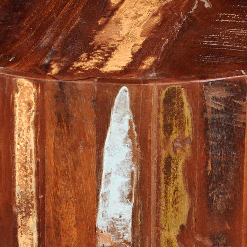 vidaXL Coffee Table Multicolor Reclaimed Solid Wood, Iron 27.6 in Diameter
