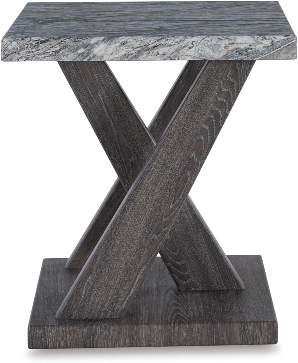 Signature Design by Ashley Bensonale Contemporary Occasional Table Set with Faux Marble Top and Casters, Set of 3, Gray & Dark Brown