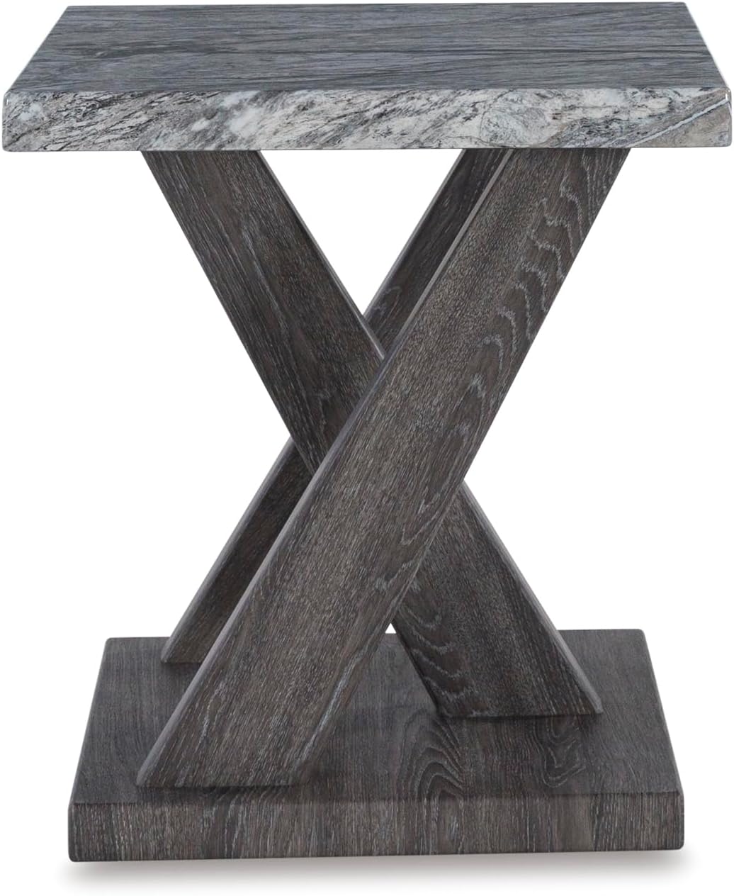Signature Design by Ashley Bensonale Contemporary Occasional Table Set with Faux Marble Top and Casters, Set of 3, Gray & Dark Brown