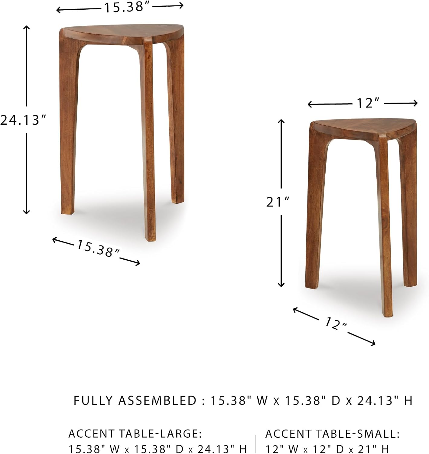 Signature Design by Ashley Brynnleigh Contemporary Nesting Accent Table, Set of 2, Light Brown