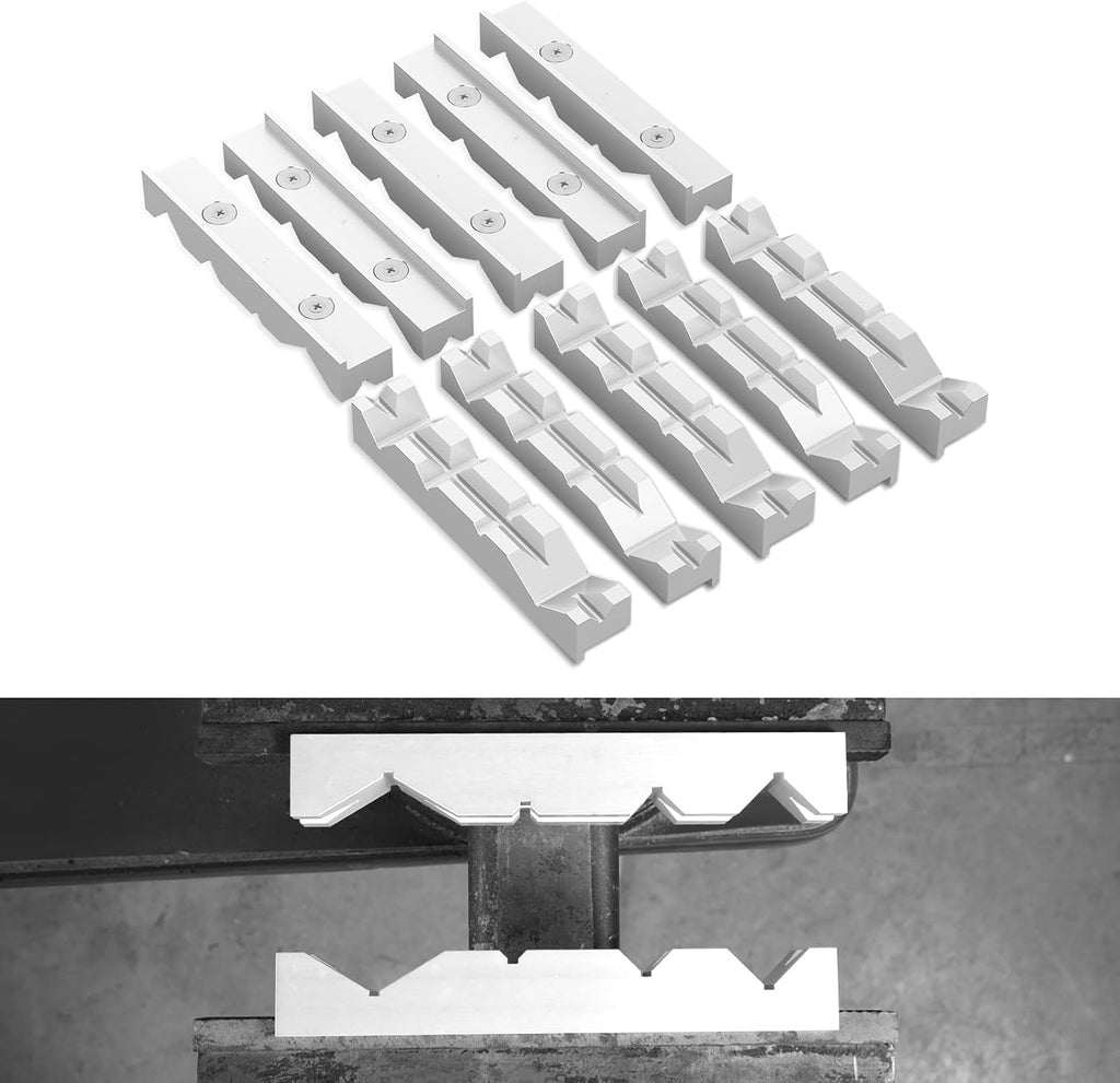 NICECNC 10PCS 5 Set 8' 'V' Shape Vise Soft Jaws For Kurt 8' x 1.38' x 1.181' Soft Vise Jaws Set Aluminum Compatible with 8' Vise Chick, Kurt,Te-co Parlec, Toolex, Magnum Conquest, and Some Imports.
