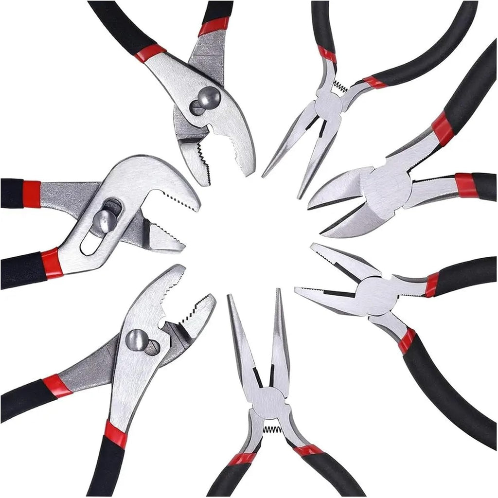 Pipe Expander, 7-piece Tough Alloy Steel Pliers Set With Locking Mechanism Secure Grip And Easy Cutting Turning Clamping Twisting ANSI