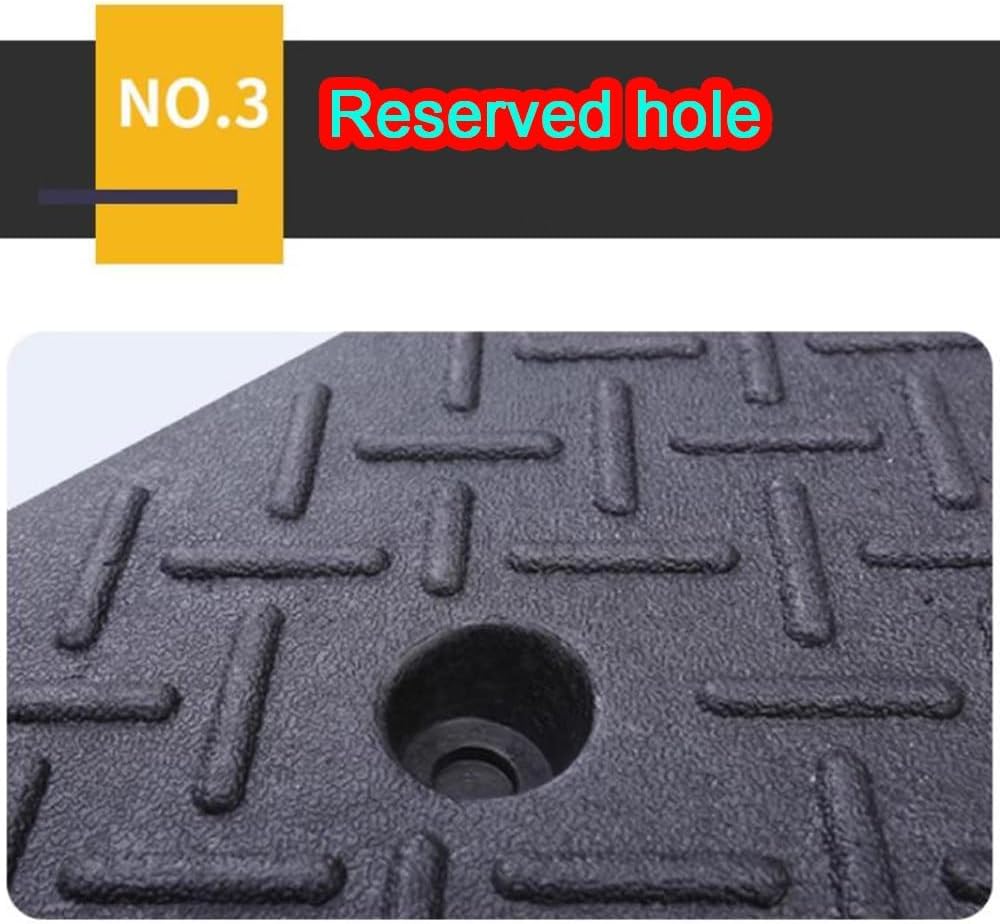 Heavy Duty Driveway Ramps 3'/4'/5'/6'/7' Rise Rubber Curb Ramps Threshold Ramp for Wheelchairs/Steps/Door with Anti-Slip Surface(6cm/2.4' Rise)