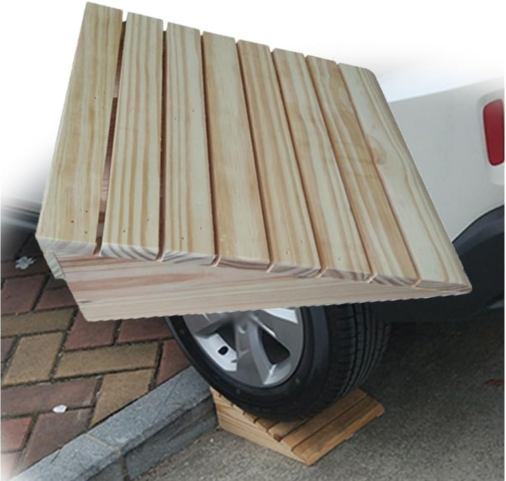 Solid Wood Threshold Ramp for Doorways 3' 4' 5' 6' Rise, Portable Curb Ramp Entry Ramps, Wood Wheelchair Ramps for Steps/Front Door/Stair(35x39x15cm/14x15x6in)