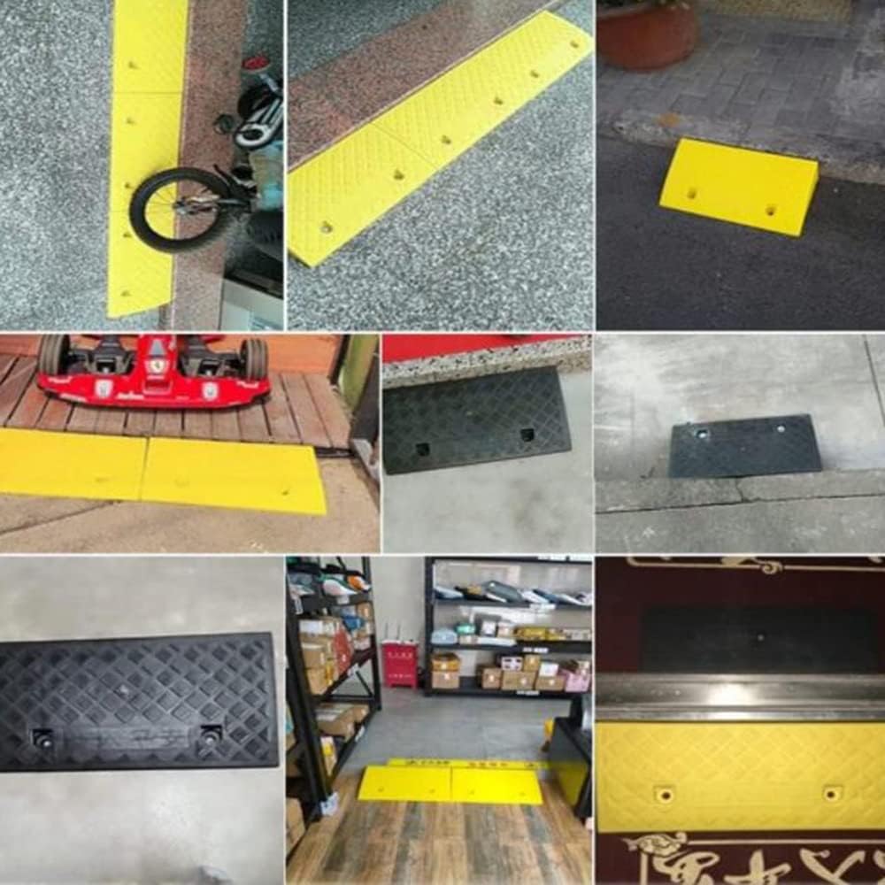 Plastic Curb Ramps Driveway Ramp, Portable Kerb Ramps 2PC Curbside Bridge Ramp, Lightweight 2' - 8' Rise Threshold Ramp Set For Driveway, Loading Dock ( Color : Y , Size : 49*50*19cm/19.3*19.7*