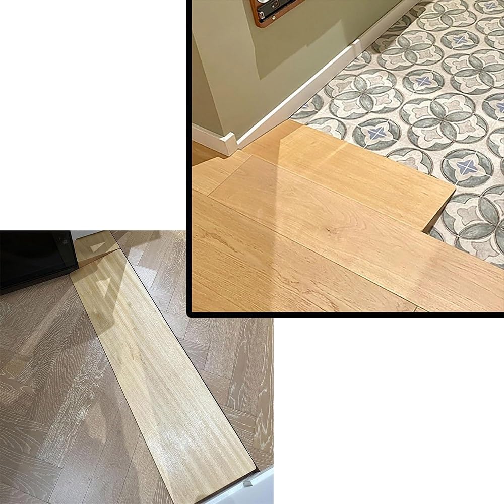1' 2' Rise Threshold Ramps for Doorways, Solid Wood Wheelchair Ramps, Lightweight Portable Curb Ramp Handicap Ramp for Indoor/Outdoor Steps(60x25x5cm/24x10x2in)