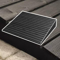 4' Rise Steps Ramp Wooden Slope Ramp For Driveway/Garage Door/Stair/Shed，Motorcycles Access Ramp，Threshold Ramp For Doorways，With Non-Slip Grooves(Grille black,19.6x23.6x3.9in)