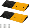 2 Pack Rubber Curb Ramp 2' Rise – Heavy Duty Driveway Threshold Ramp for Car, Motorcycle, Scooter, Bike, 39' x 10' x 2', 22000lbs Capacity, Non-Slip, Loading Dock Use
