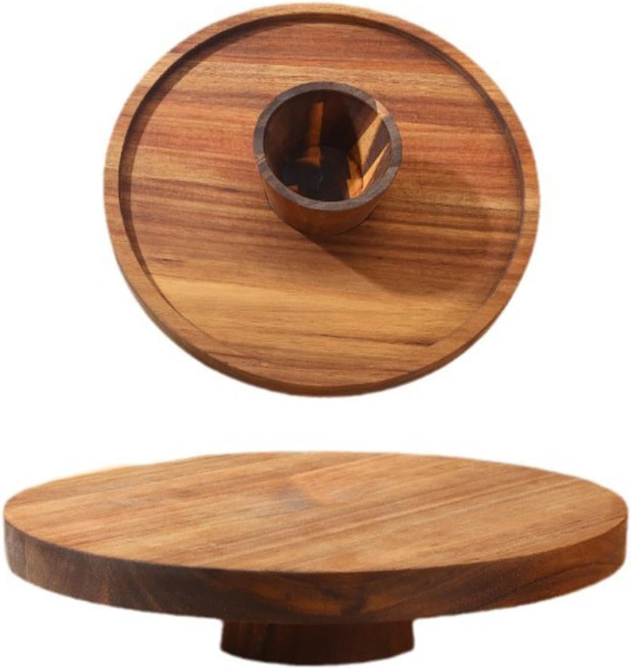 Wood Cake Stand Farmhouse Cake Pedestal Cheese Board Serving Platter for Party Crafts Festivals Home Decorations Housewarming