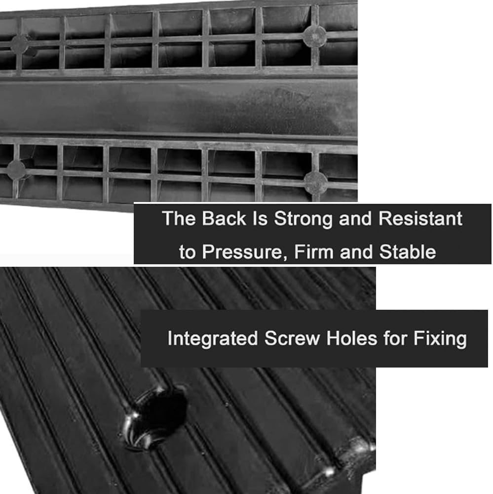 Bridge Ramp Threshold Ramp 2-3in Rise Rubber Ramps for Door Threshold, Wheelchair Ramp Non-Slip Curved Bridge Ramp for Doorway, 600 Lbs Capacity(80x40x8cm/31.4x15.7x3in)