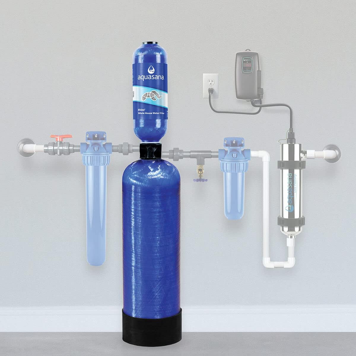 Aquasana Rhino Whole House Filter Replacement Tank for Rhino Well - 500,000 Gallons - Carbon & KDF Home Filtration - WH-WELLR