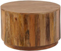 Pemberly Row Modern 30' Round Mango Wood Coffee Table, Brown Finish, Hand-Crafted, Compact Design, Durable Living Room Table, 17' High for Home Decor