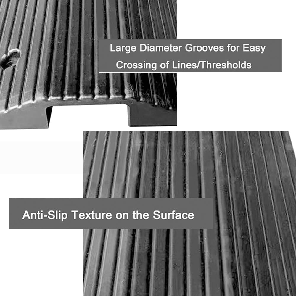 Bridge Ramp Threshold Ramp 2-3in Rise Rubber Ramps for Door Threshold, Wheelchair Ramp Non-Slip Curved Bridge Ramp for Doorway, 600 Lbs Capacity(80x45x10cm/31.4x17.7x3.9in)