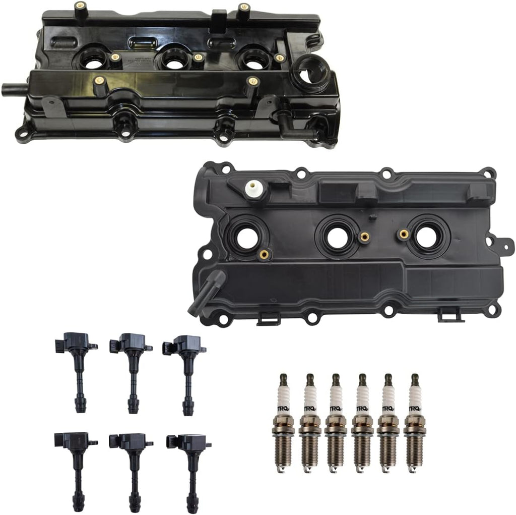 TRQ Ignition Coil & Spark Plug Kit Iridium 6 Piece Compatible with 2002-2004 Infiniti I35 2002-2006 Nissan Altima V6 3.5L 2002-2008 Maxima 2003-2007 Murano 2004-2009 Quest