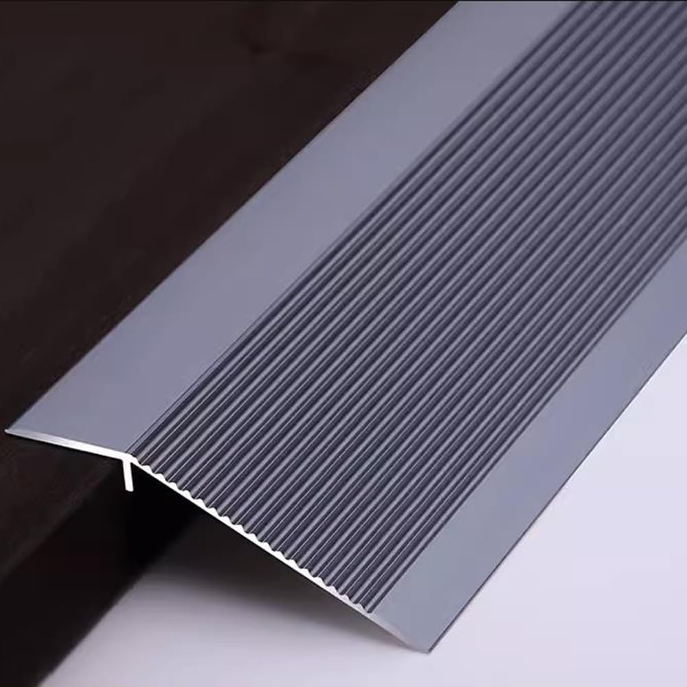 HCZION Threshold Strip 36 Inch Doorways Threshold Ramps, Door Floor Transition Threshold Strip, Threshold Reducer Aluminum Edge Trim, Height: 0.39-1.57inch (Color : Grey, Size : 10pcs)