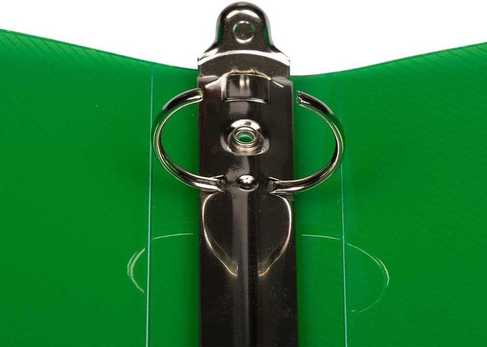 JAM PAPER Plastic 1 inch Binders - Green 3 Ring Binder - Bulk 24/Pack