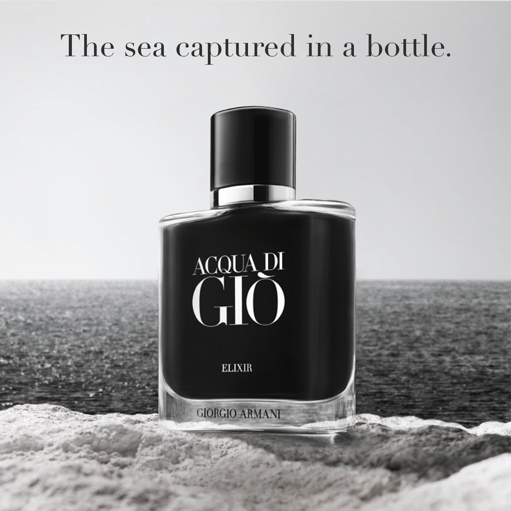 Armani Beauty – Acqua di Giò – Elixir – Cologne for Men - Woody & Earthy Fragrance - With Notes of Violet, Leather, and Marine Accords – 1.6 Fl Oz
